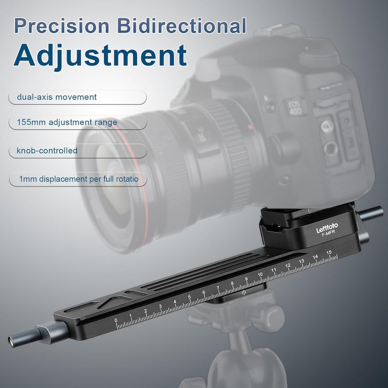 Leftfoto Precise Stable Geared Macro Focusing Rail Slider,Bidirectional Adjustment for Close-up Shooting Macro Photography with Arca-Swiss Dovetail Quick Release Plate - Image 4